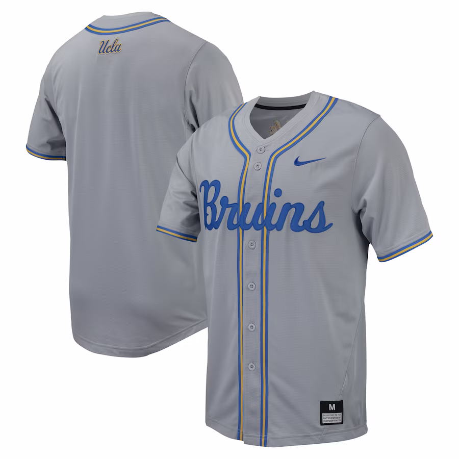 UCLA Bruins Nike Replica Full-Button Baseball Jersey - Gray - Jersey