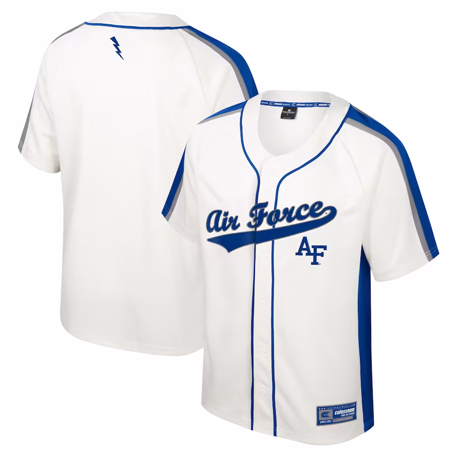 Air Force Falcons Colosseum Ruth Button-Up Baseball Jersey - Cream - Jersey