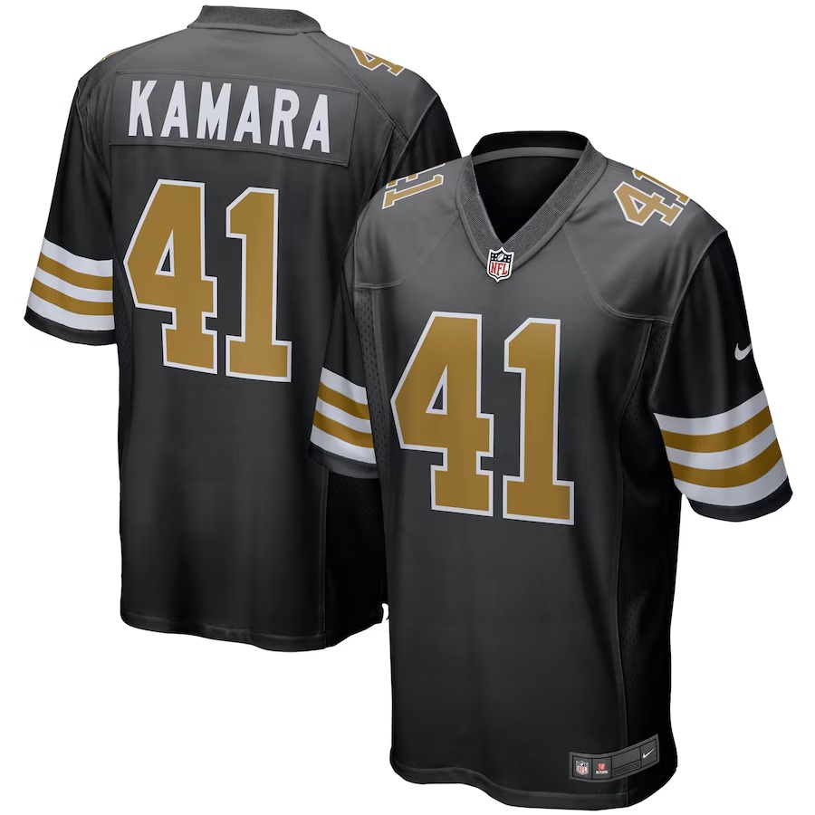 Men's New Orleans Saints Alvin Kamara Nike Black Alternate Game Jersey - Jersey