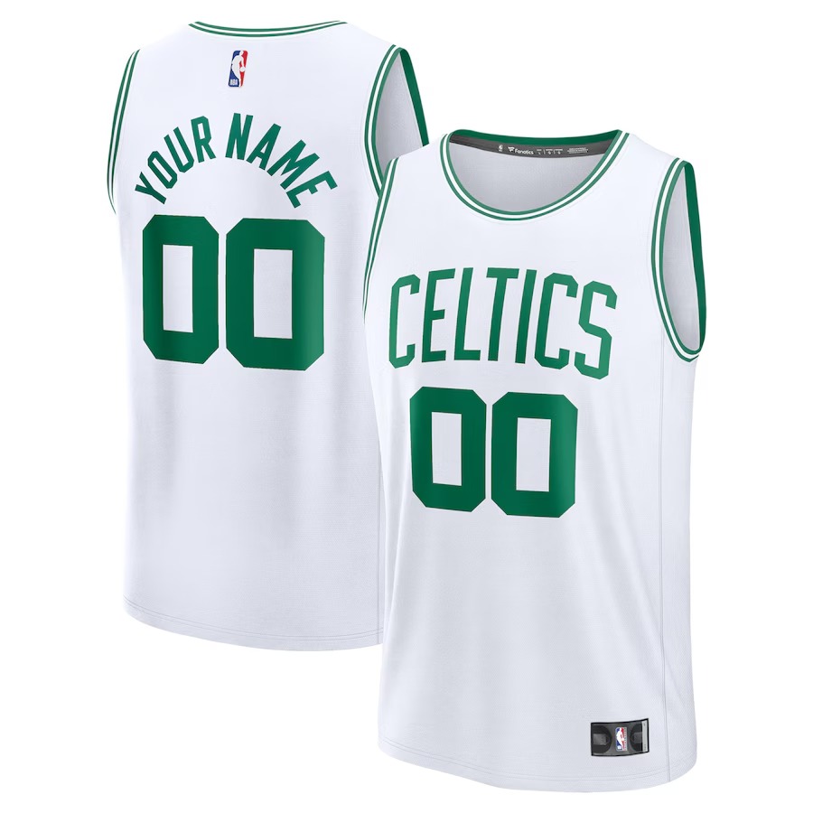 Men's Boston Celtics Fanatics White Fast Break Custom Jersey - Association Edition - Jersey