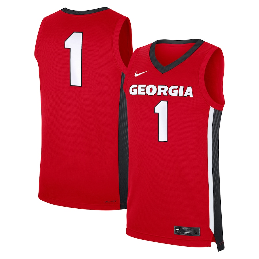 Men's Nike #1 Red Georgia Bulldogs Road Replica Jersey - Jersey
