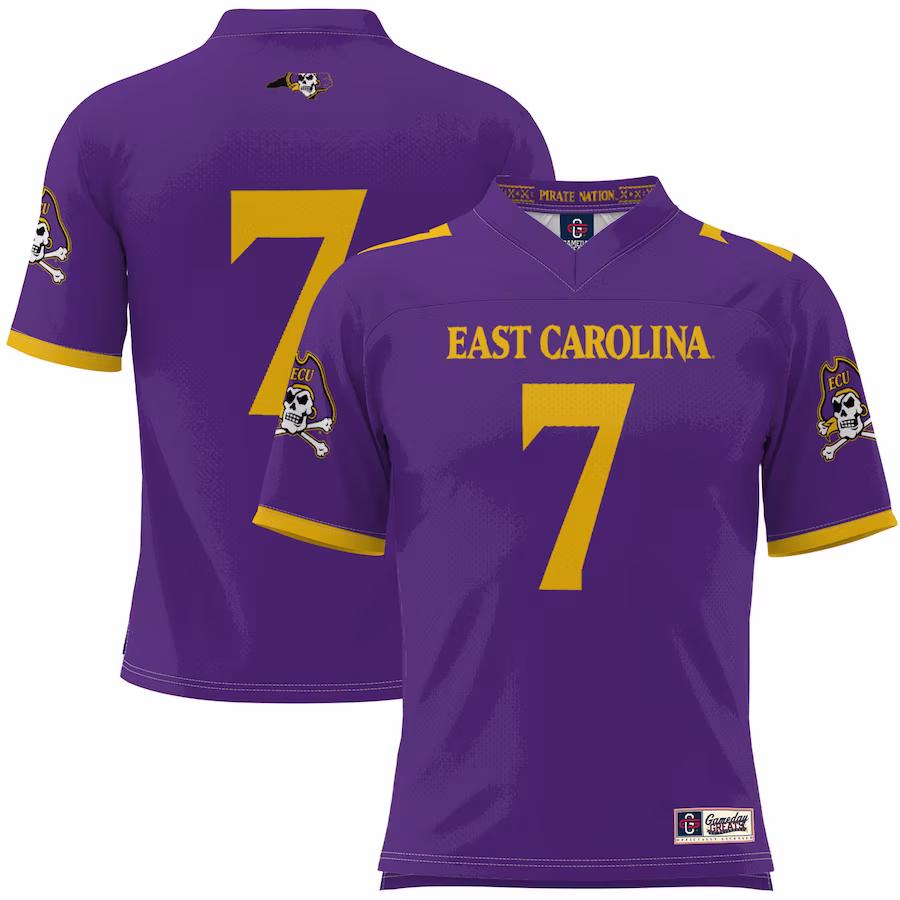 #1 ECU Pirates GameDay Greats Youth Football Jersey - Purple - Jersey