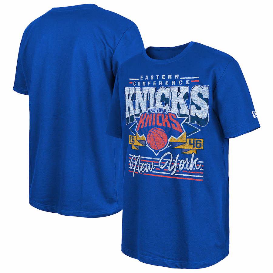 Men's New York Knicks New Era Blue Sport Classics T-Shirt - Jersey