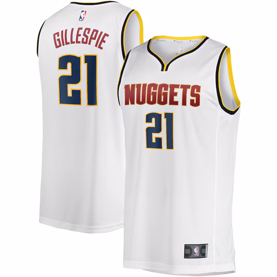 Men's Denver Nuggets Collin Gillespie Fanatics White Fast Break Player Jersey - Association Edition - Jersey