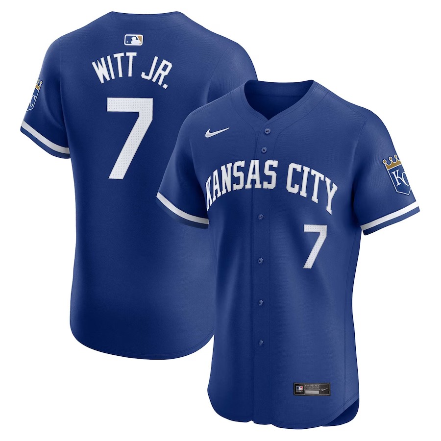 Men's Kansas City Royals Bobby Witt Jr. Nike Royal Alternate Elite Player Jersey - Jersey