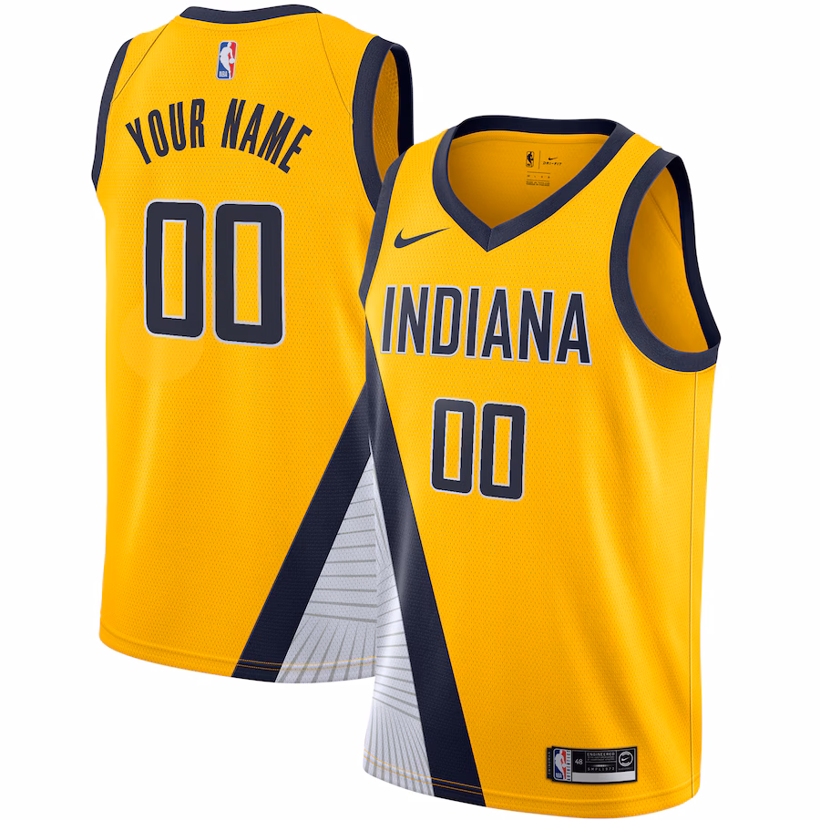 Men's Indiana Pacers Nike Yellow 2019/20 Custom Swingman Jersey - Statement Edition - Jersey