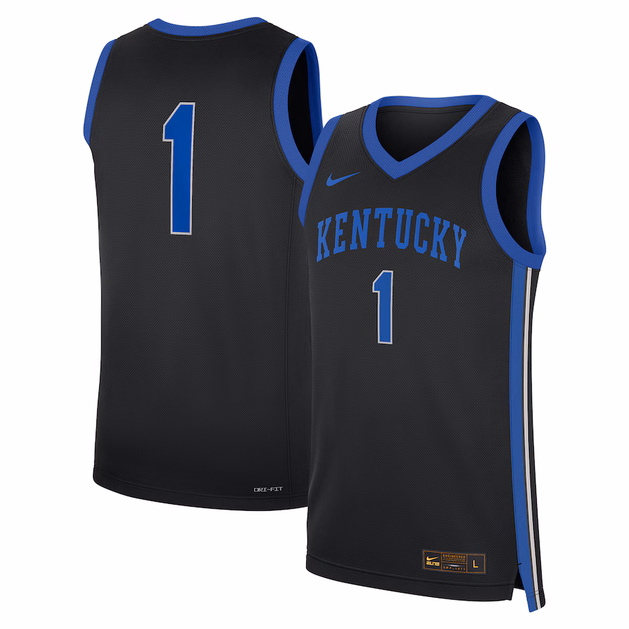 Men's Nike #1 Black Kentucky Wildcats Alternate Replica Jersey - Jersey