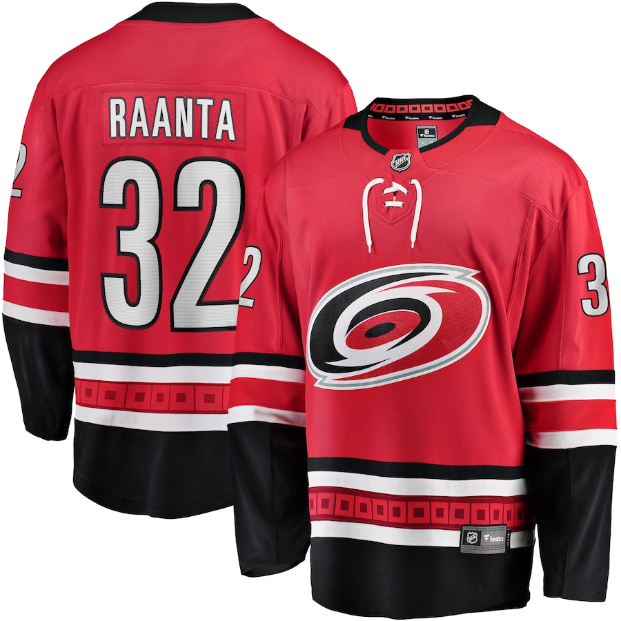 Men's Carolina Hurricanes Antti Raanta Fanatics Red Alternate Breakaway Player Jersey - Jersey