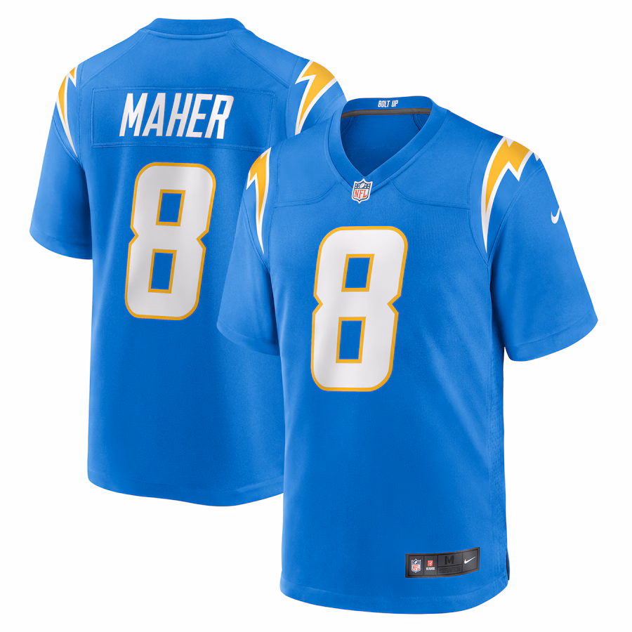 Men's Los Angeles Chargers Brett Maher Nike  Powder Blue Team Game Jersey - Jersey
