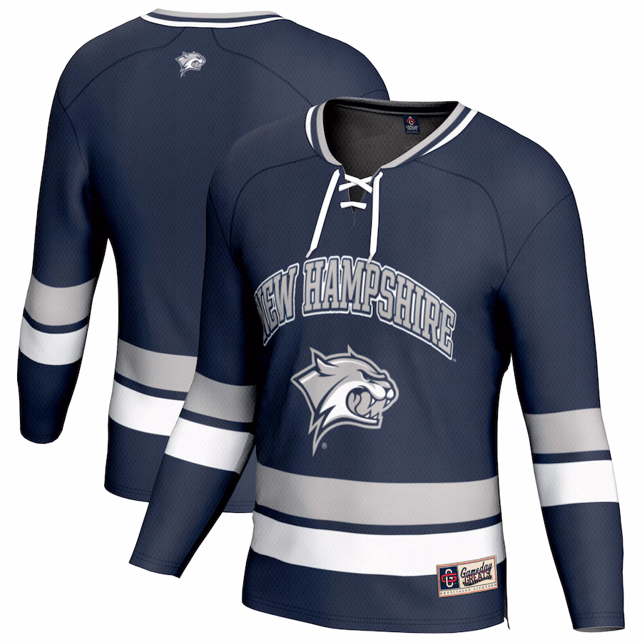 Youth GameDay Greats Navy New Hampshire Wildcats Spirit Hockey Jersey - Jersey
