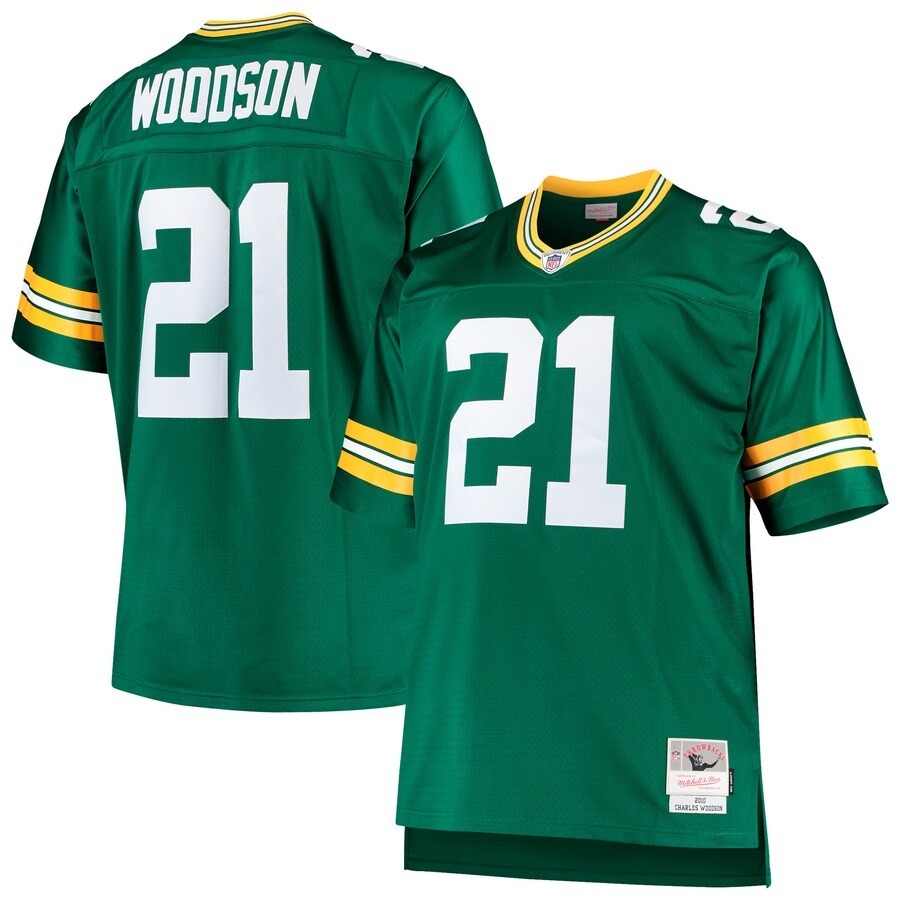 Men's Green Bay Packers Charles Woodson Mitchell & Ness Green Big & Tall 2010 Retired Player Replica Jersey - Jersey