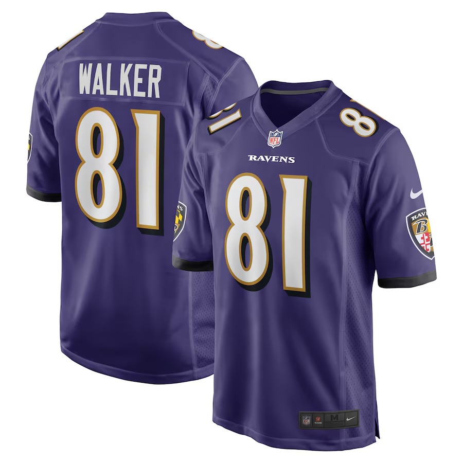 Men's Baltimore Ravens Devontez Walker Nike Purple Team Game Jersey - Jersey