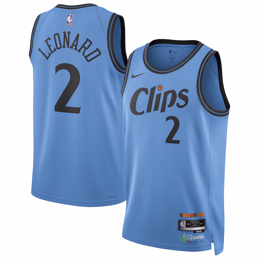 Unisex LA Clippers Kawhi Leonard Nike Light Blue 2024/25 Swingman Player Jersey - City Edition - Jersey