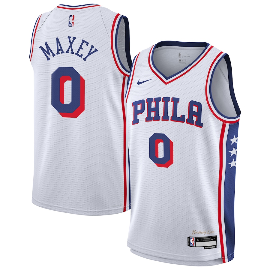 Youth Philadelphia 76ers Tyrese Maxey Nike White Association Swingman Jersey - Jersey