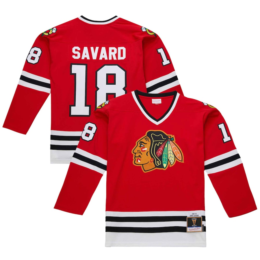Men's Chicago Blackhawks Denis Savard Scarlet 1980-81 Power Play Jersey - Jersey