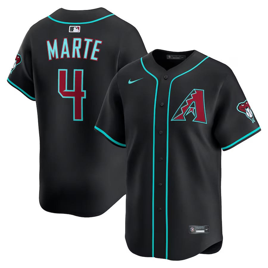 Men's Arizona Diamondbacks Ketel Marte Nike Black Alternate Limited Jersey - Jersey