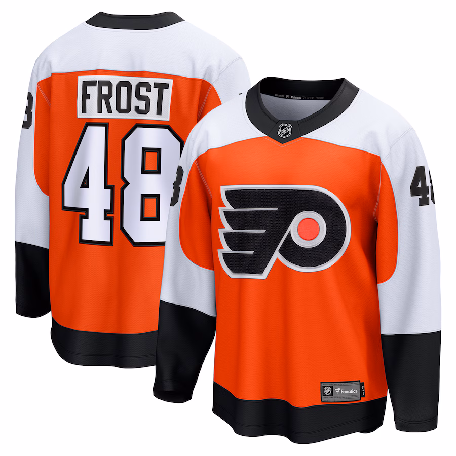 Men's Philadelphia Flyers Morgan Frost Fanatics Orange Home Breakaway Jersey - Jersey