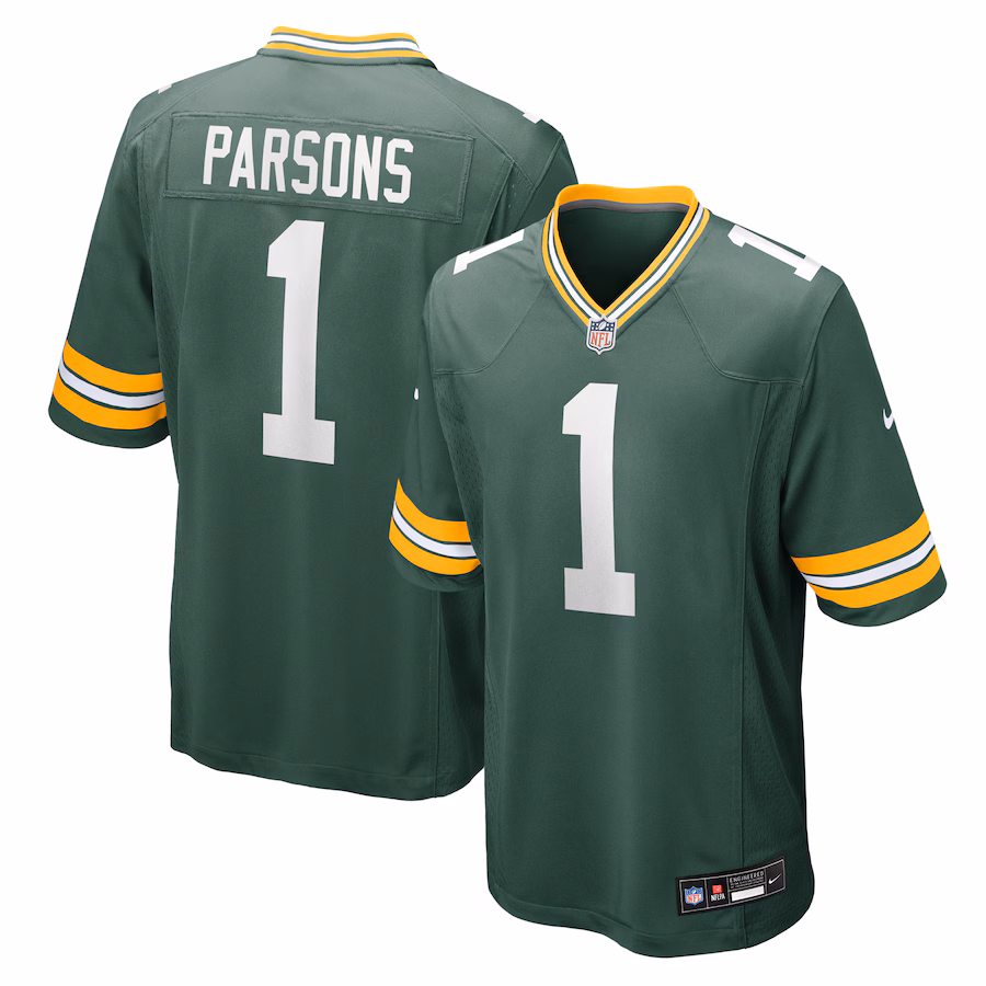 Men's Green Bay Packers Micah Parsons Nike Green Game Player Jersey - Jersey