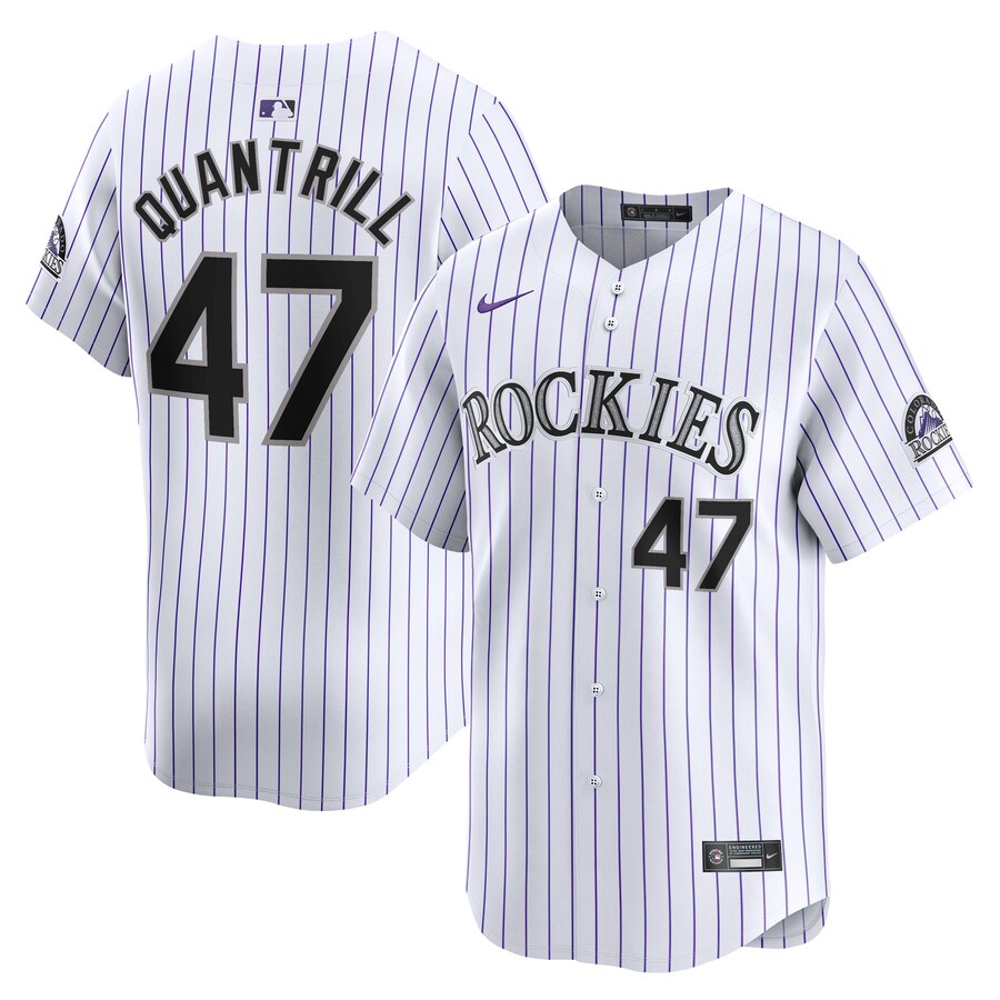 Men's Colorado Rockies Cal Quantrill Nike White Home Limited Player Jersey - Jersey
