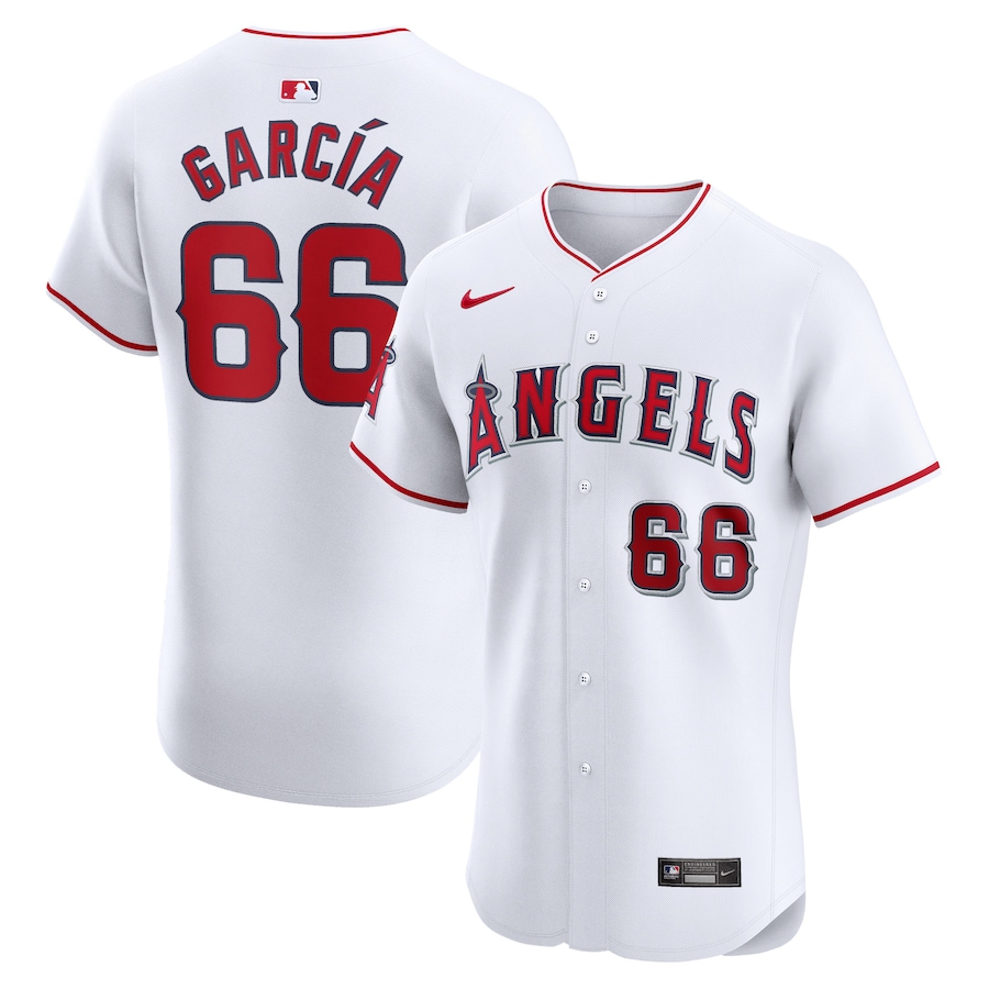 Men's Los Angeles Angels Luis Garcia Nike White Home Elite Player Jersey - Jersey