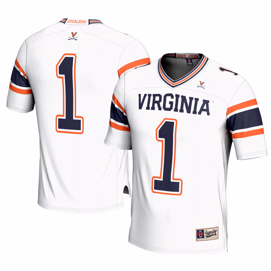 Men's GameDay Greats #1 White Virginia Cavaliers Football Jersey - Jersey