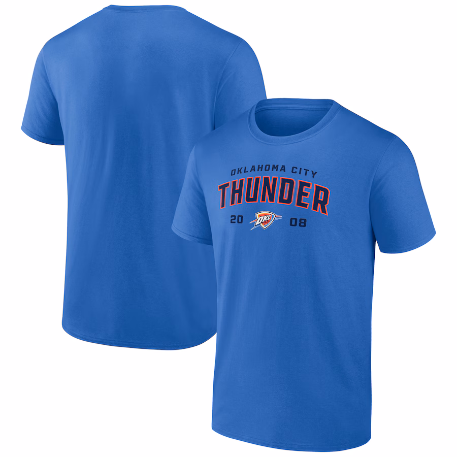 Men's Oklahoma City Thunder Blue Rebel Logo T-Shirt - Jersey