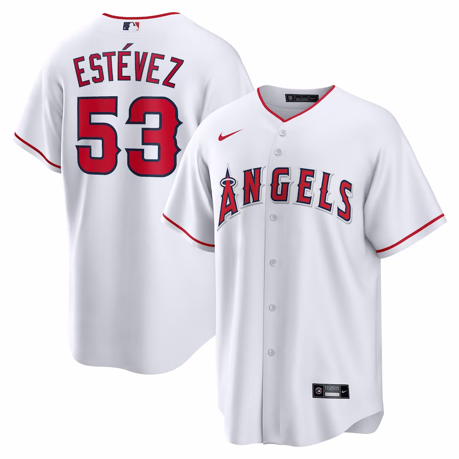 Men's Los Angeles Angels Carlos Estévez Nike White Home  Replica Player Jersey - Jersey