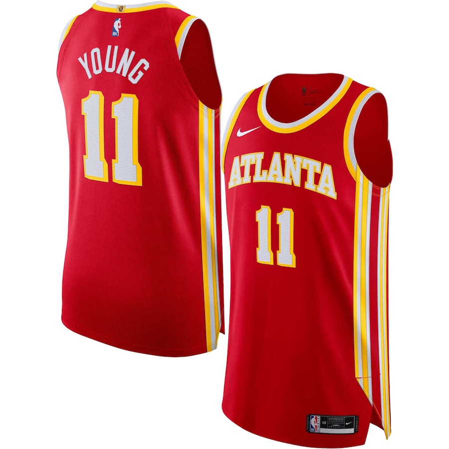 Men's Atlanta Hawks Trae Young Nike Red Authentic Jersey - Icon Edition - Jersey