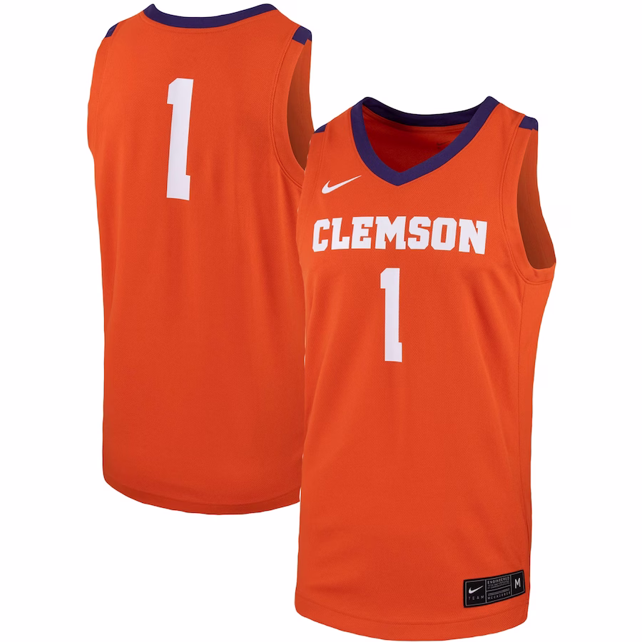 #1 Clemson Tigers Nike Team Replica Basketball Jersey - Orange - Jersey