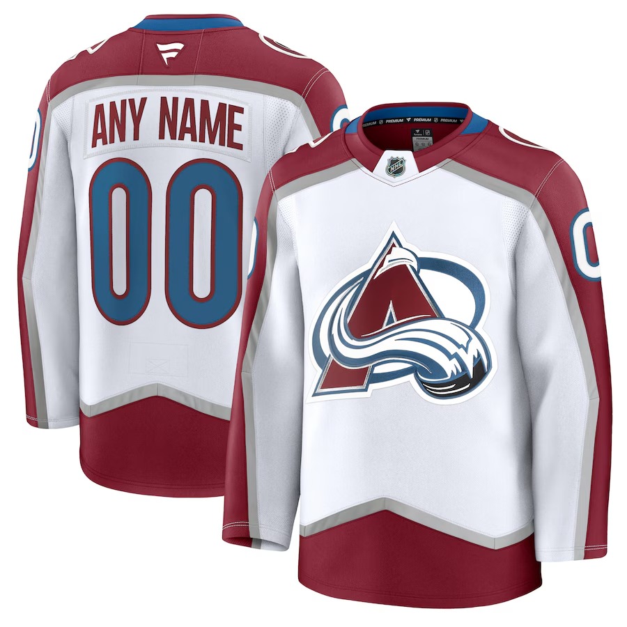 Men's Colorado Avalanche Fanatics White Away Premium Custom Jersey - Jersey