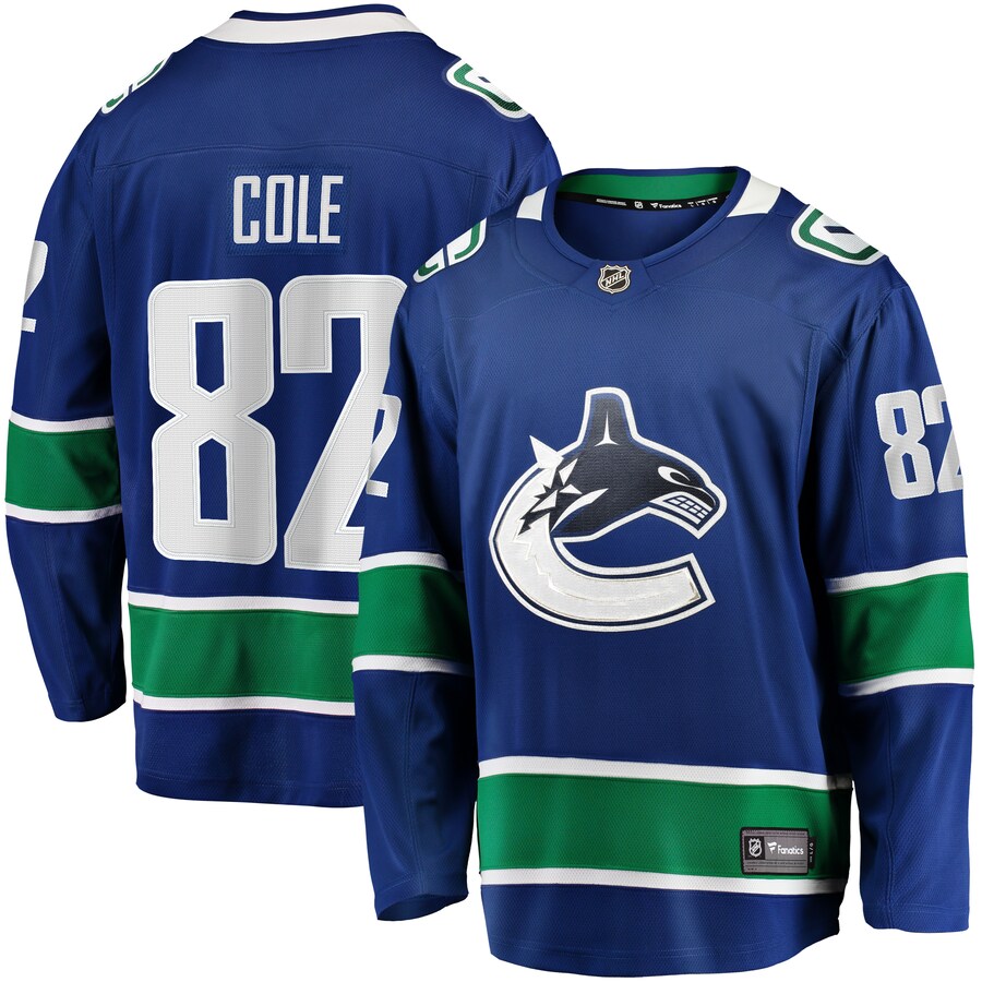 Men's Vancouver Canucks Ian Cole Fanatics Branded Blue Home Breakaway Jersey - Jersey