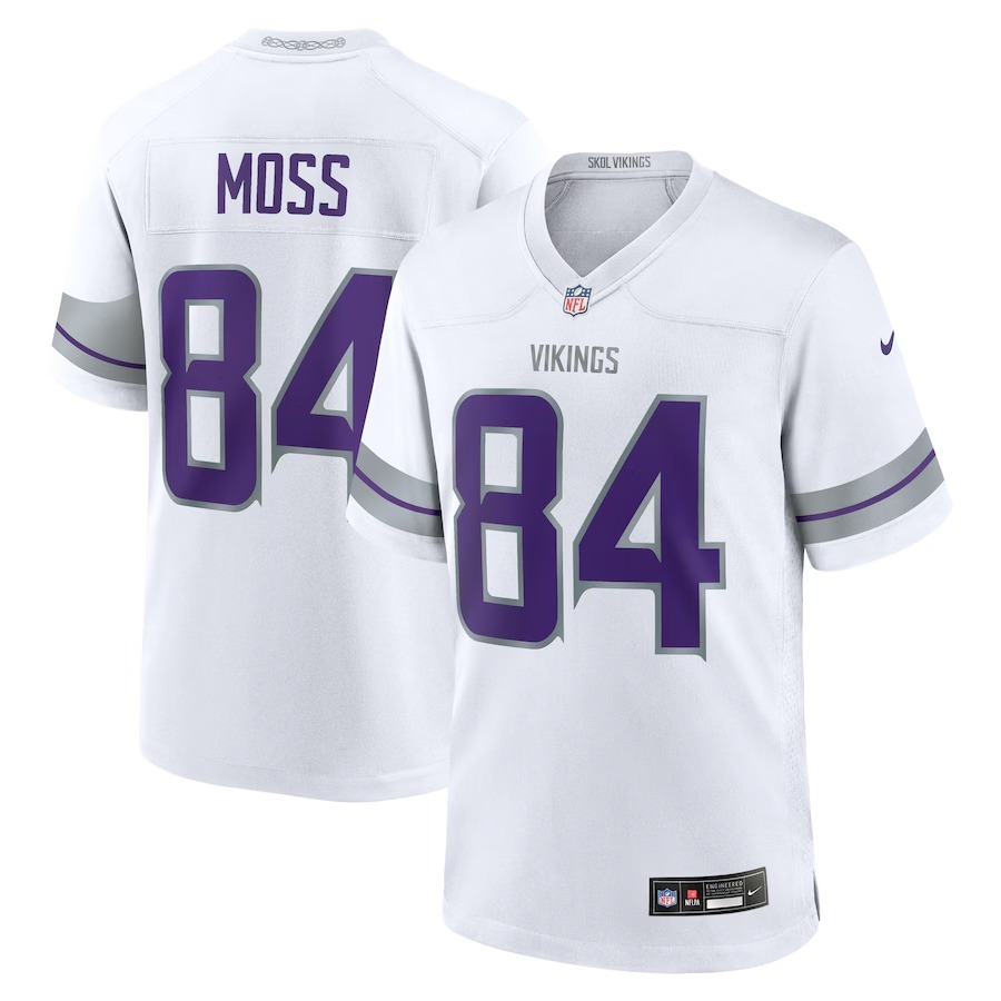 Men's Minnesota Vikings Randy Moss Nike White Alternate Retired Player Game Jersey - Jersey