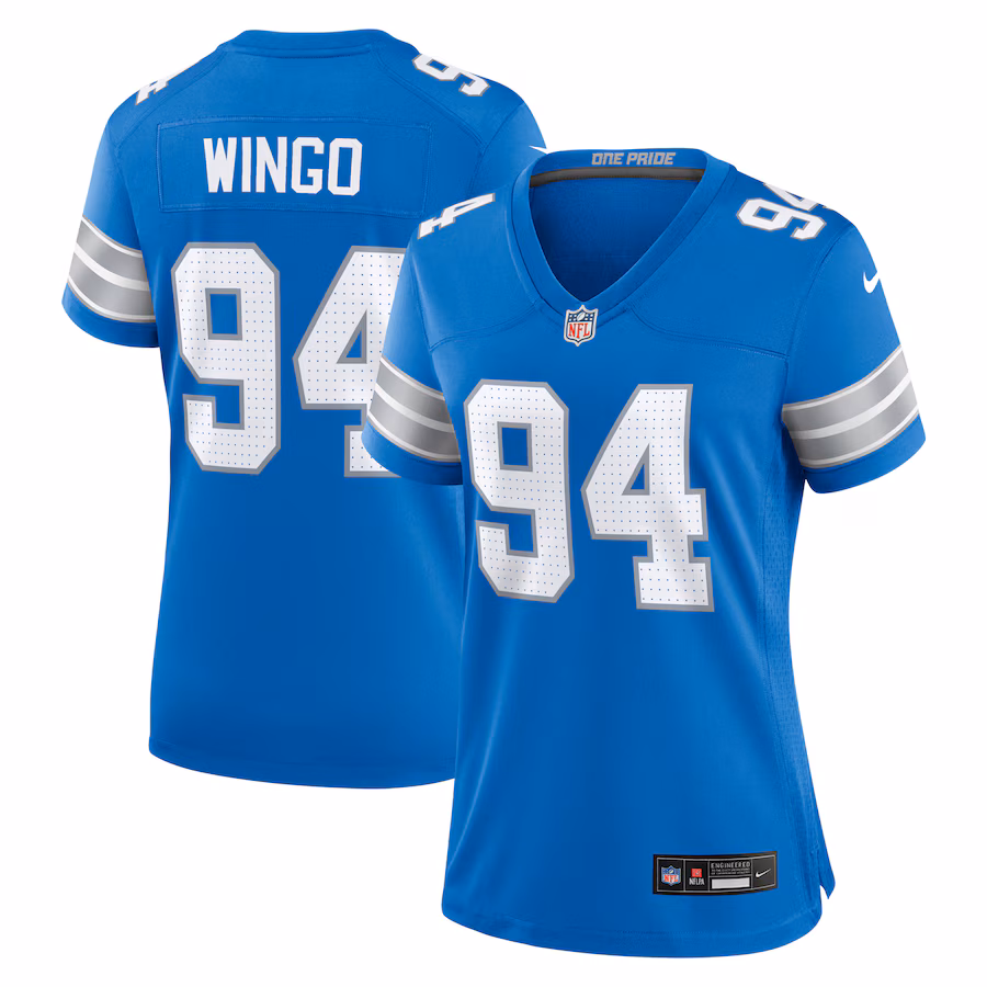 Women's Detroit Lions Mekhi Wingo Nike  Blue Team Game Jersey - Jersey