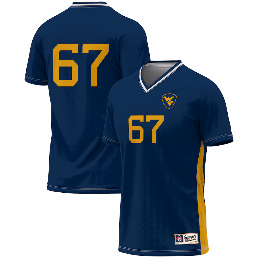 Unisex GameDay Greats #1 Navy West Virginia Mountaineers Lightweight Soccer Fashion Jersey - Jersey
