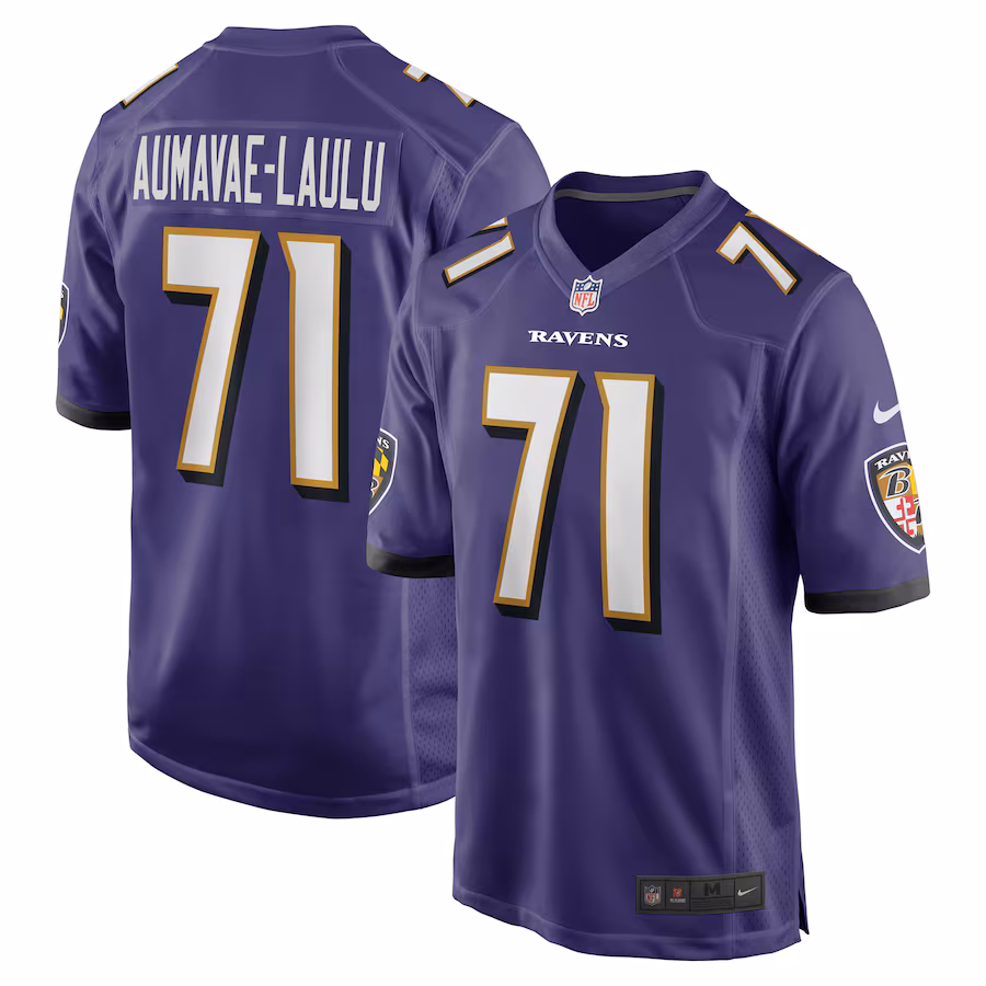 Men's Baltimore Ravens Malaesala Aumavae-Laulu Nike Purple Team Game Jersey - Jersey