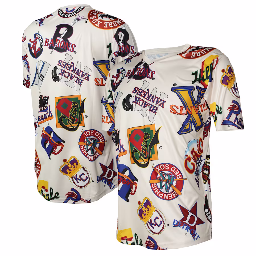 Men's Negro League Baseball Stitches Cream V-Neck Jersey - Jersey