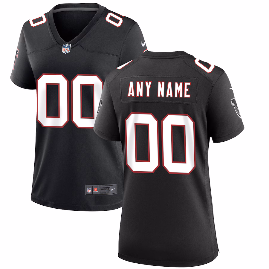 Women's Atlanta Falcons Nike Black Throwback Custom Game Jersey - Jersey