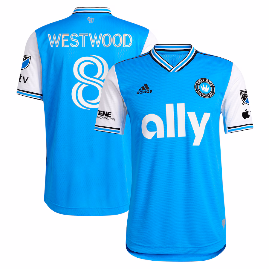 Men's Charlotte FC Ashley Westwood adidas Blue 2023 Newly Minted Authentic Player Jersey - Jersey