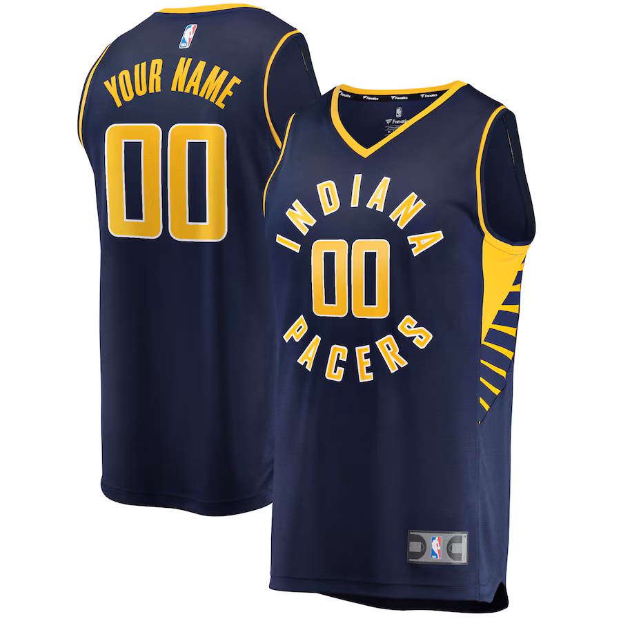 Men's Indiana Pacers Fanatics Navy Fast Break Custom Replica Jersey - Icon Edition - Jersey