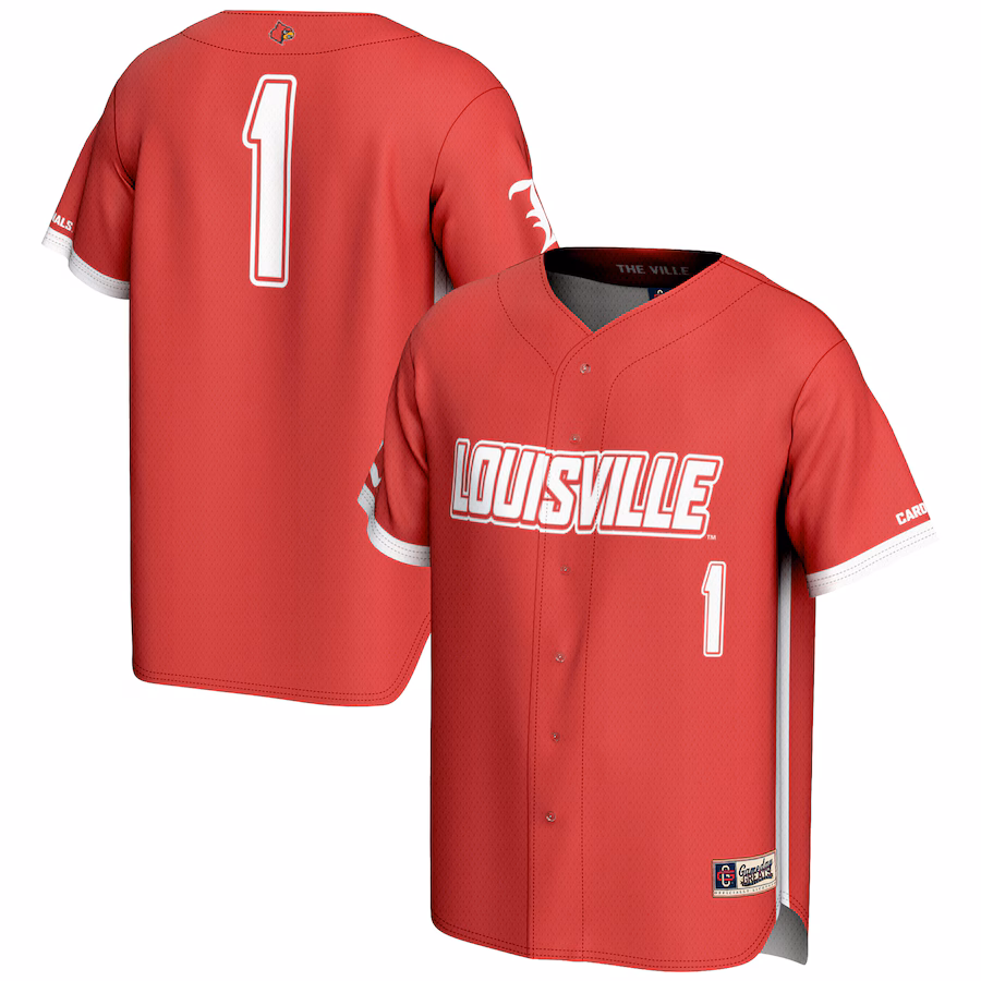 Men's GameDay Greats #1 Red Louisville Cardinals Lightweight Baseball Fashion Jersey - Jersey