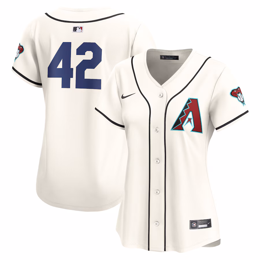 Women's Arizona Diamondbacks  Nike White 2024 Jackie Robinson Day Home Limited Jersey - Jersey