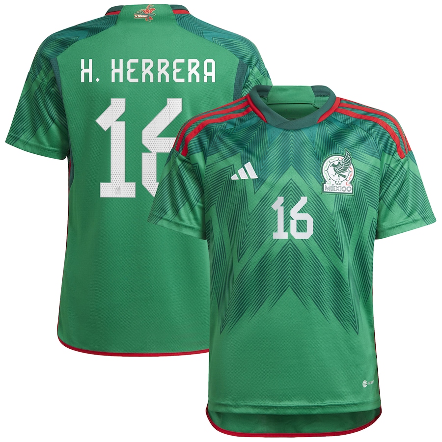 Youth Mexico National Team Héctor Herrera adidas Green 2022/23 Home Replica Player Jersey - Jersey