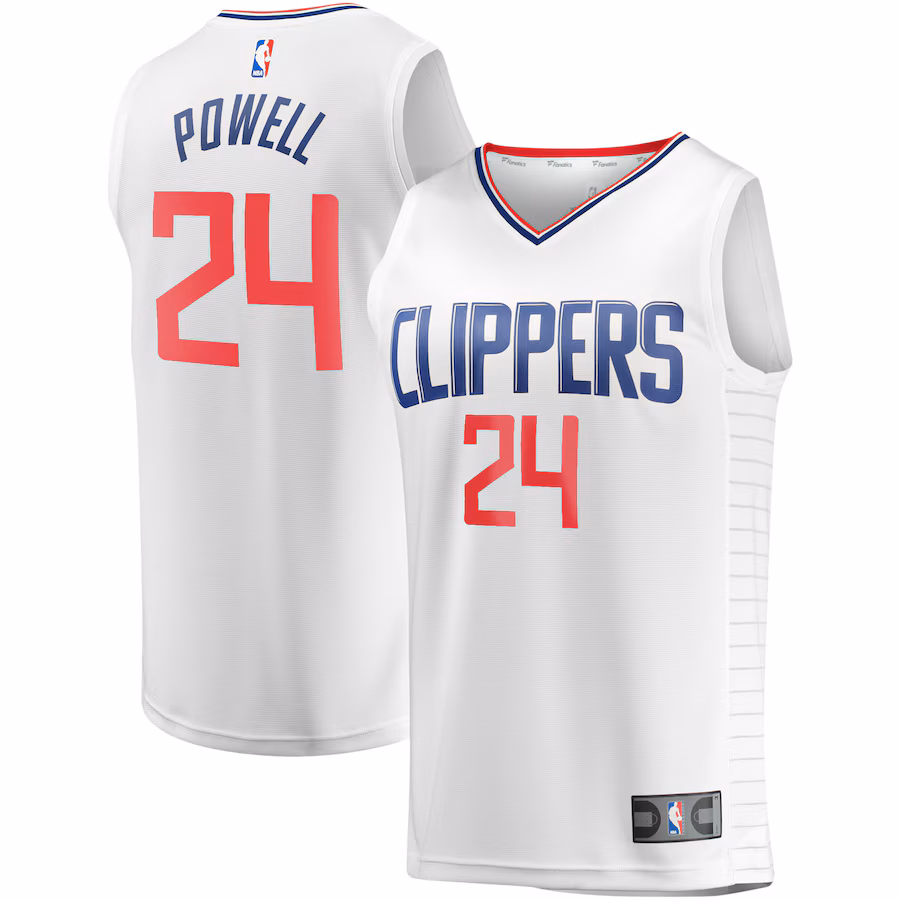 Youth LA Clippers Norman Powell Fanatics White Fast Break Player Jersey - Association Edition - Jersey