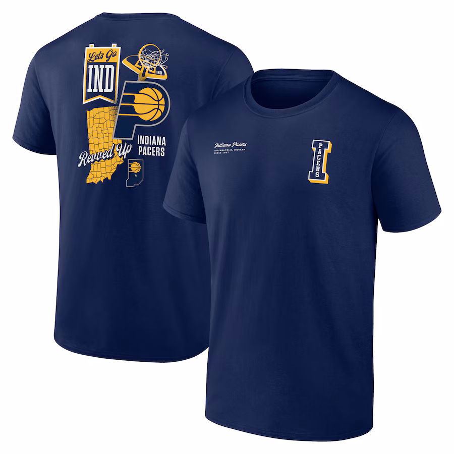 Men's Indiana Pacers Navy Split Zone T-Shirt - Jersey