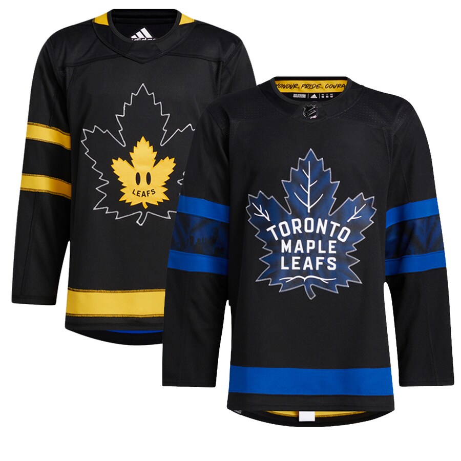 Men's adidas Black Authentic Toronto Maple Leafs x drew house Alternate Blank Jersey - Jersey
