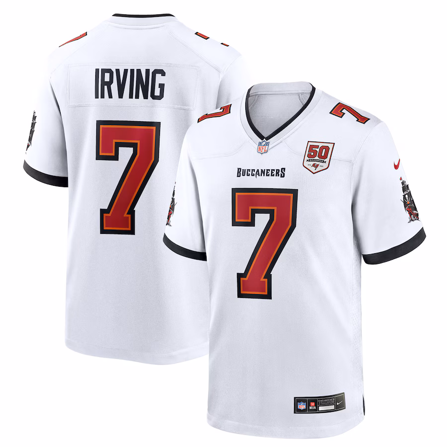 Men's Tampa Bay Buccaneers Bucky Irving Nike White 50th Season White Game Jersey - Jersey