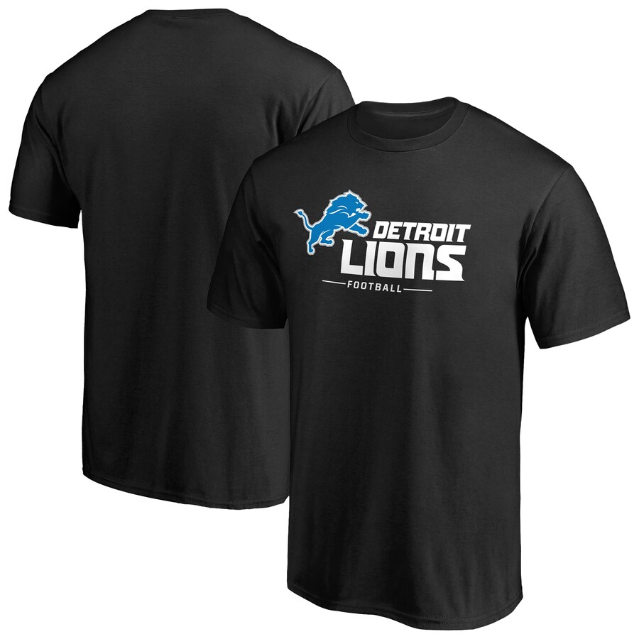 Men's Detroit Lions Black Team Lockup T-Shirt - Jersey
