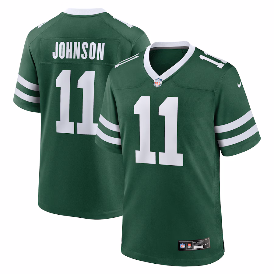 Men's New York Jets Jermaine Johnson II Nike Legacy Green Team Game Jersey - Jersey
