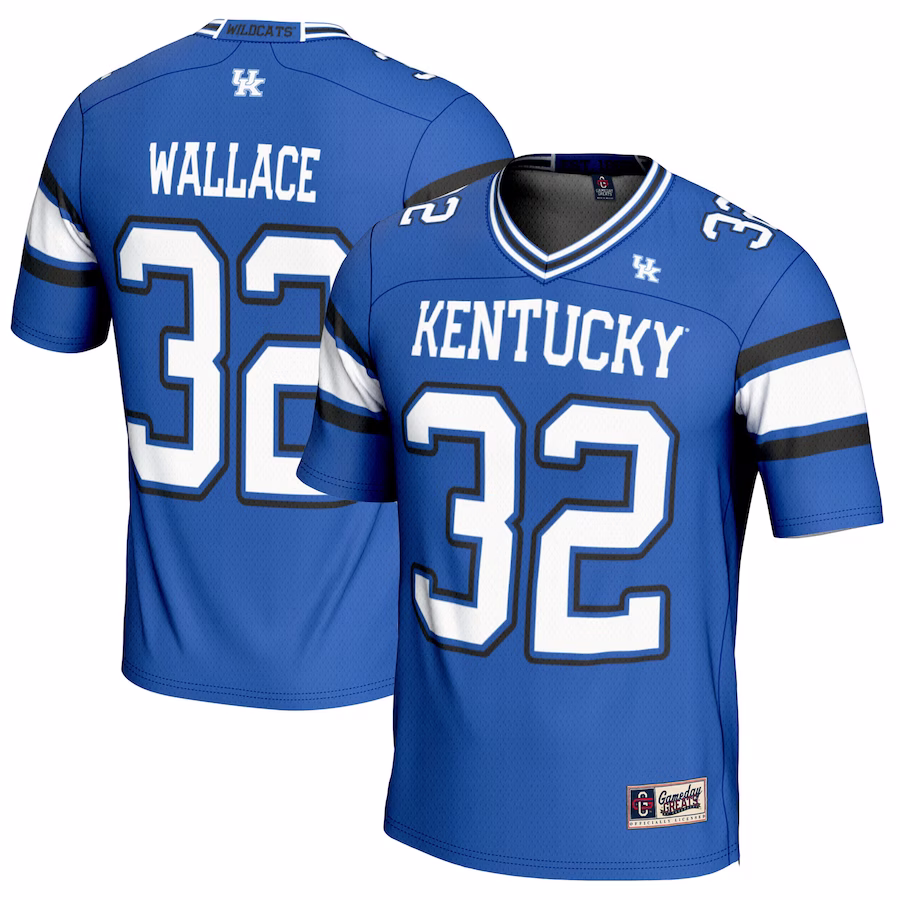 Trevin Wallace Kentucky Wildcats GameDay Greats NIL Player Football Jersey - Royal - Jersey