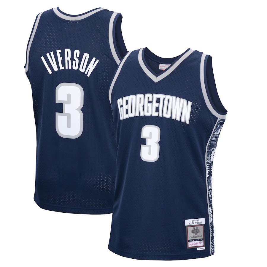 Men's Mitchell & Ness Allen Iverson Navy Georgetown Hoyas 1995/96 Swingman Replica Jersey - Jersey